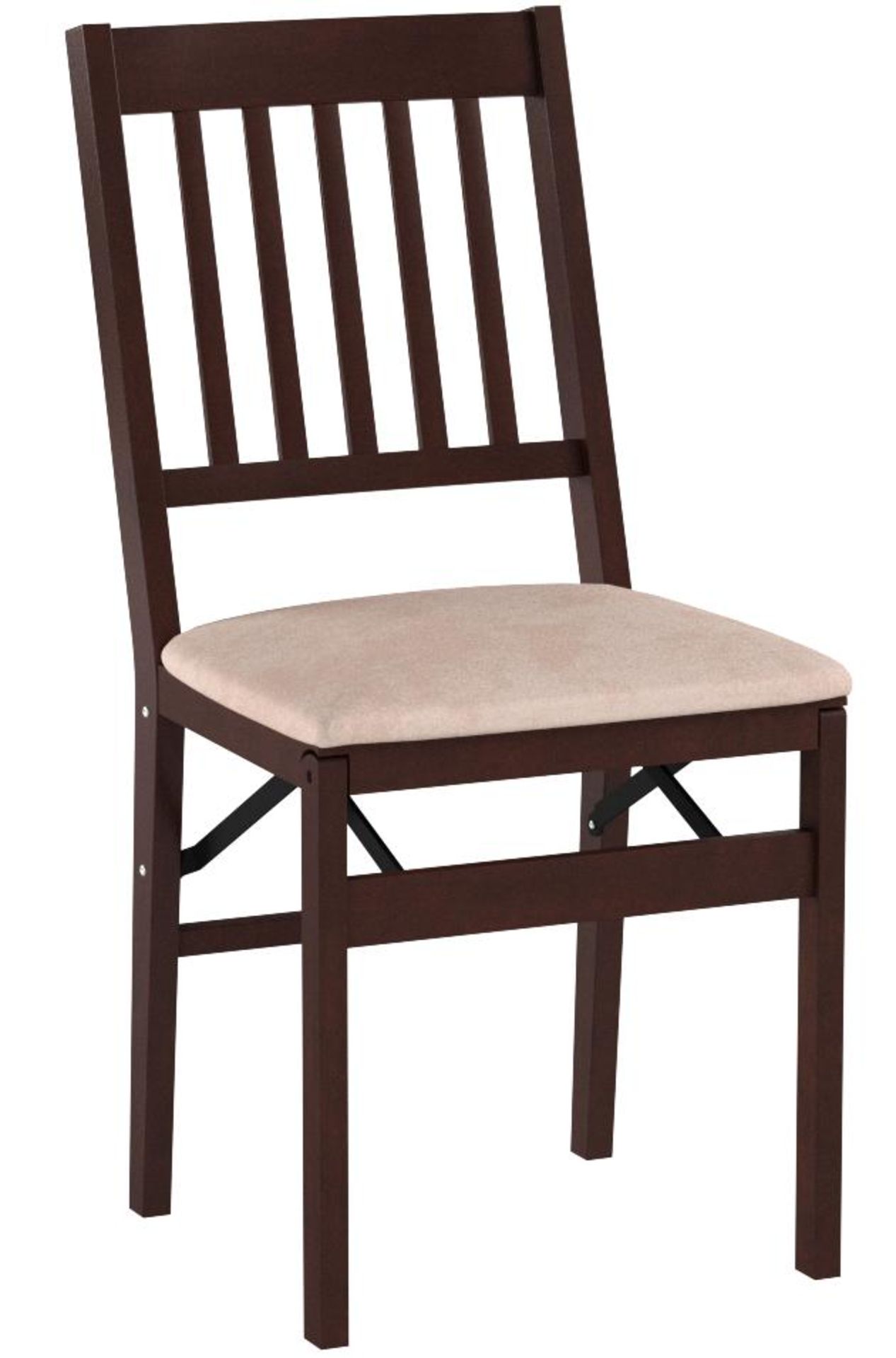 1 STAKMORE SOLID WOOD FOLDING CHAIR WITH PADDED SEAT RRP Â£39.99