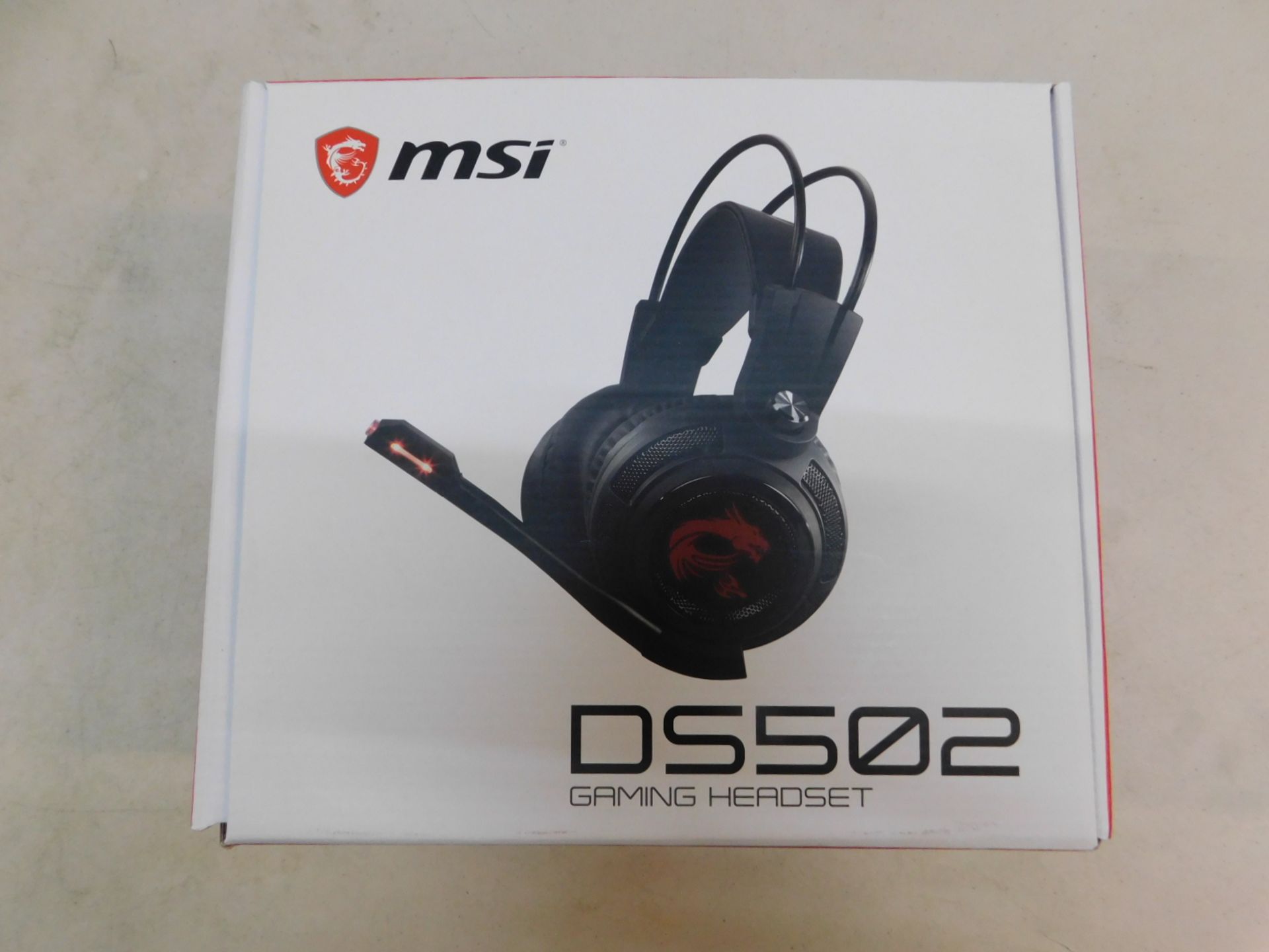 1 BOXED MSI DS502 GAMING HEADSET RRP Â£59.99