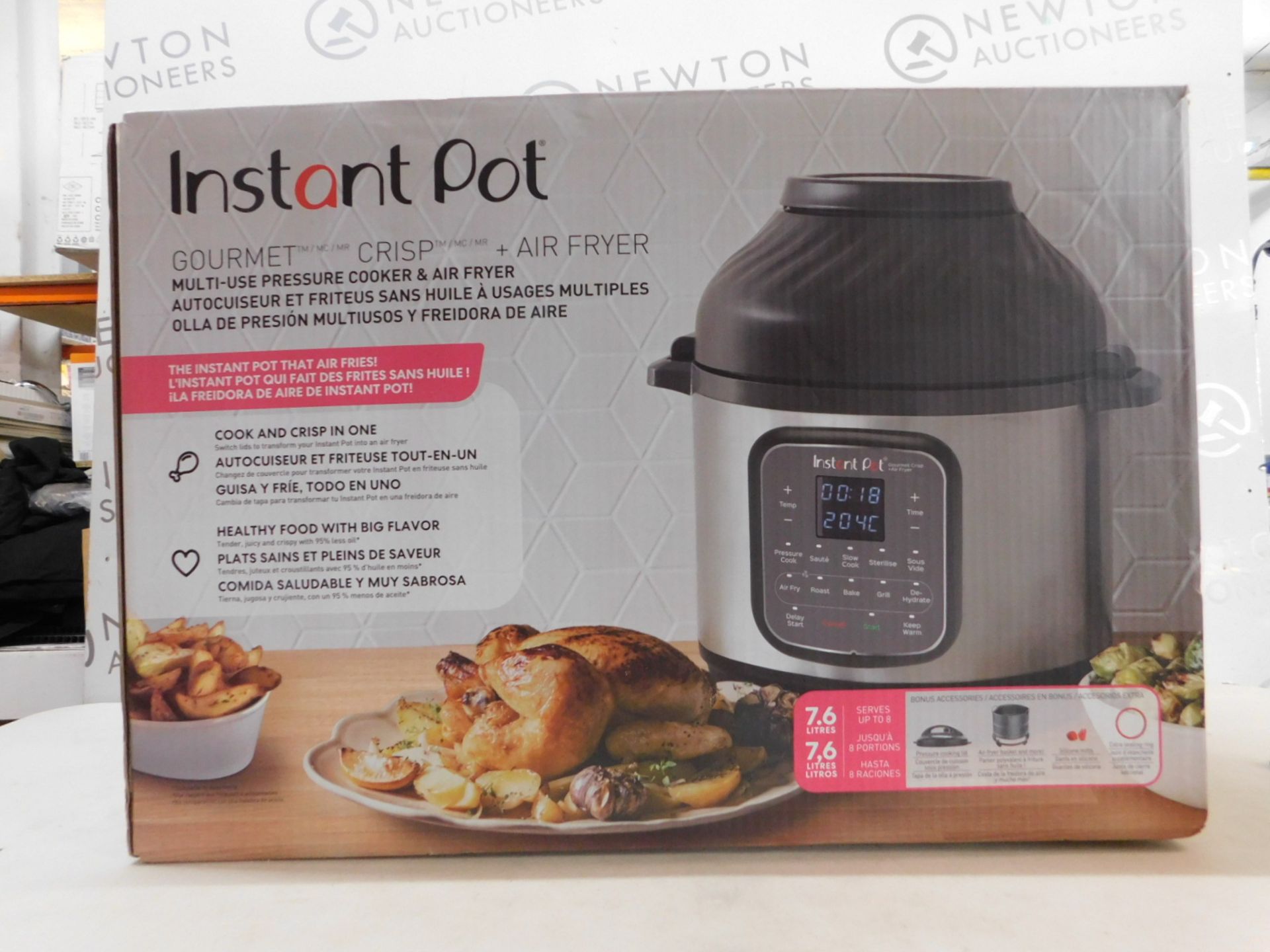 1 BOXED INSTANT POT GOURMET CRISP 11-IN-1, 7.6L PRESSURE COOKER & AIRFRYER RRP Â£199