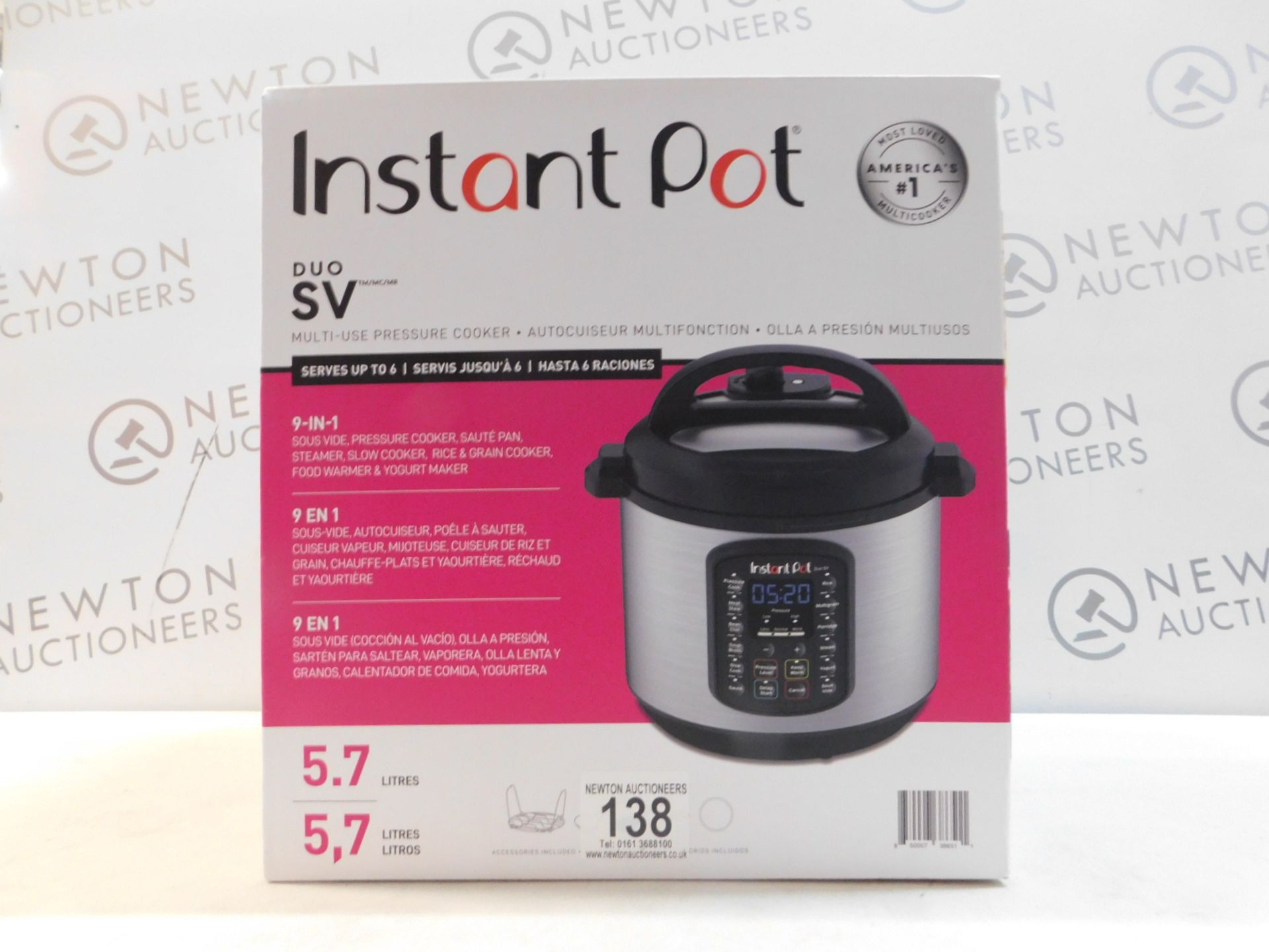 1 BOXED INSTANT POT 9 IN 1 ELECTRIC PRESSURE COOKER 5.7L RRP Â£115