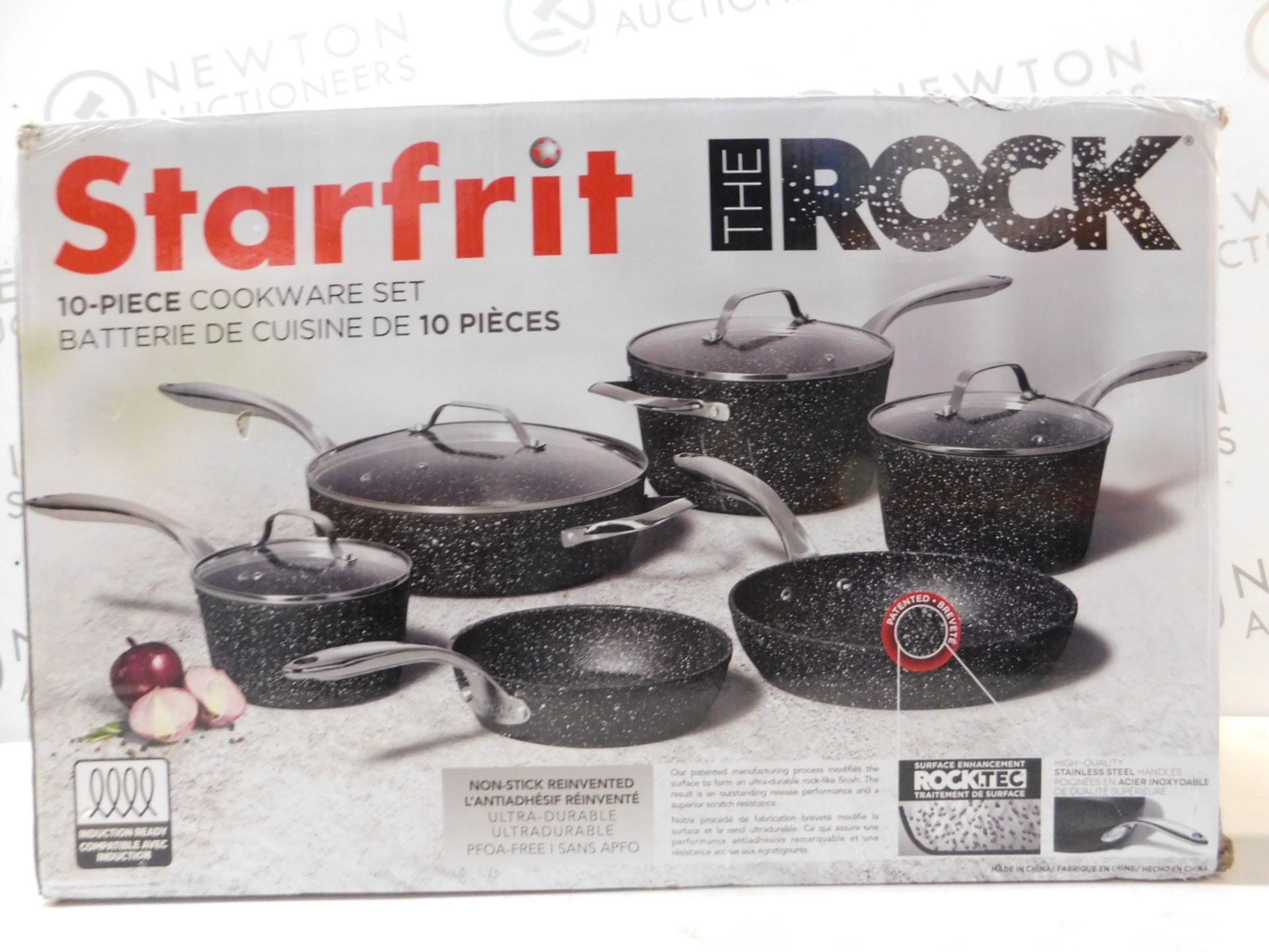 1 BOXED STARFRIT THE ROCK 10 PIECE (APPROX) NON-STICK COOKWARE PAN SET RRP Â£149.99