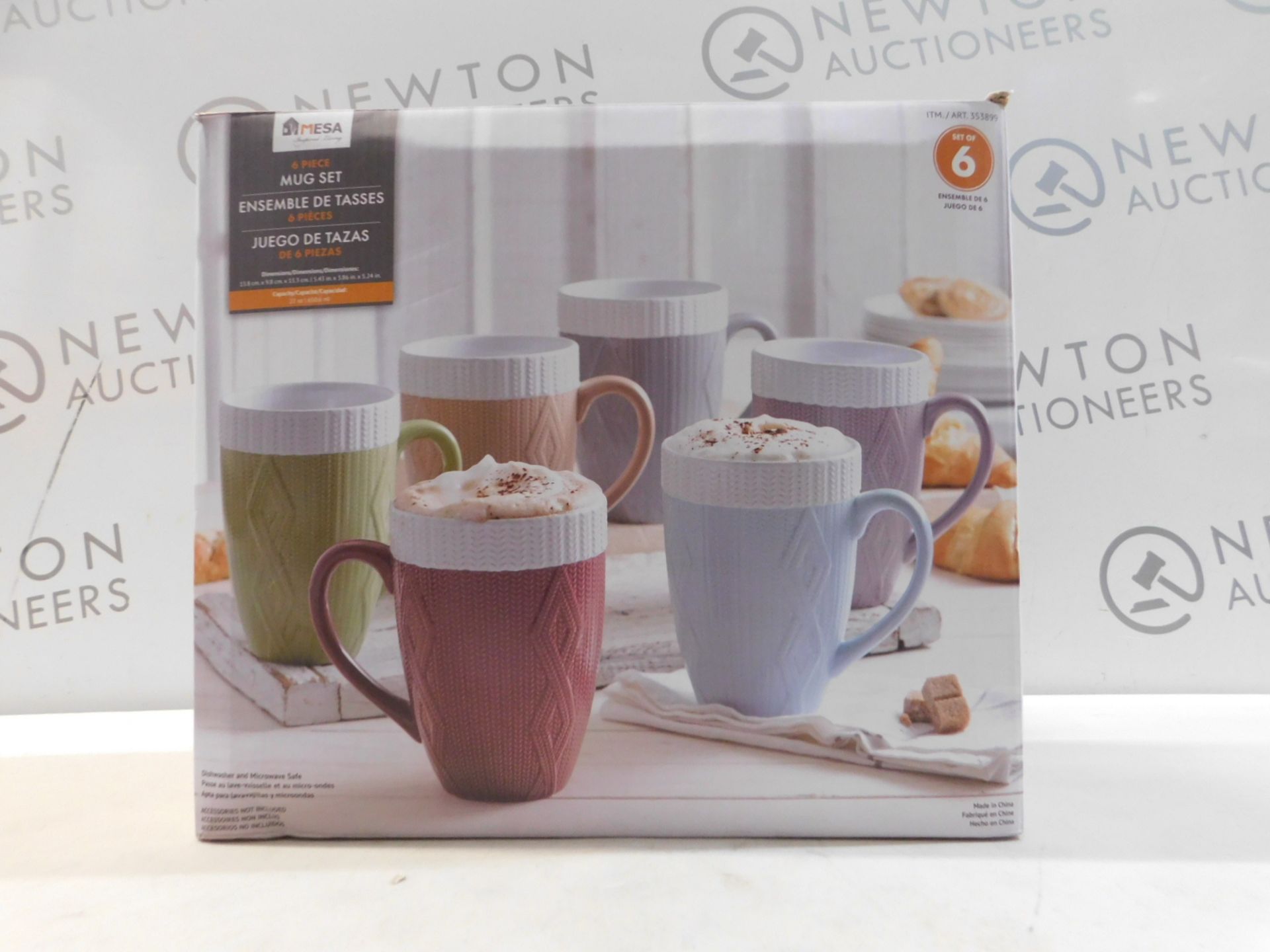 1 BOXED SWEATER STYLE 6 PIECE JUMBO MUGS RRP Â£24.99