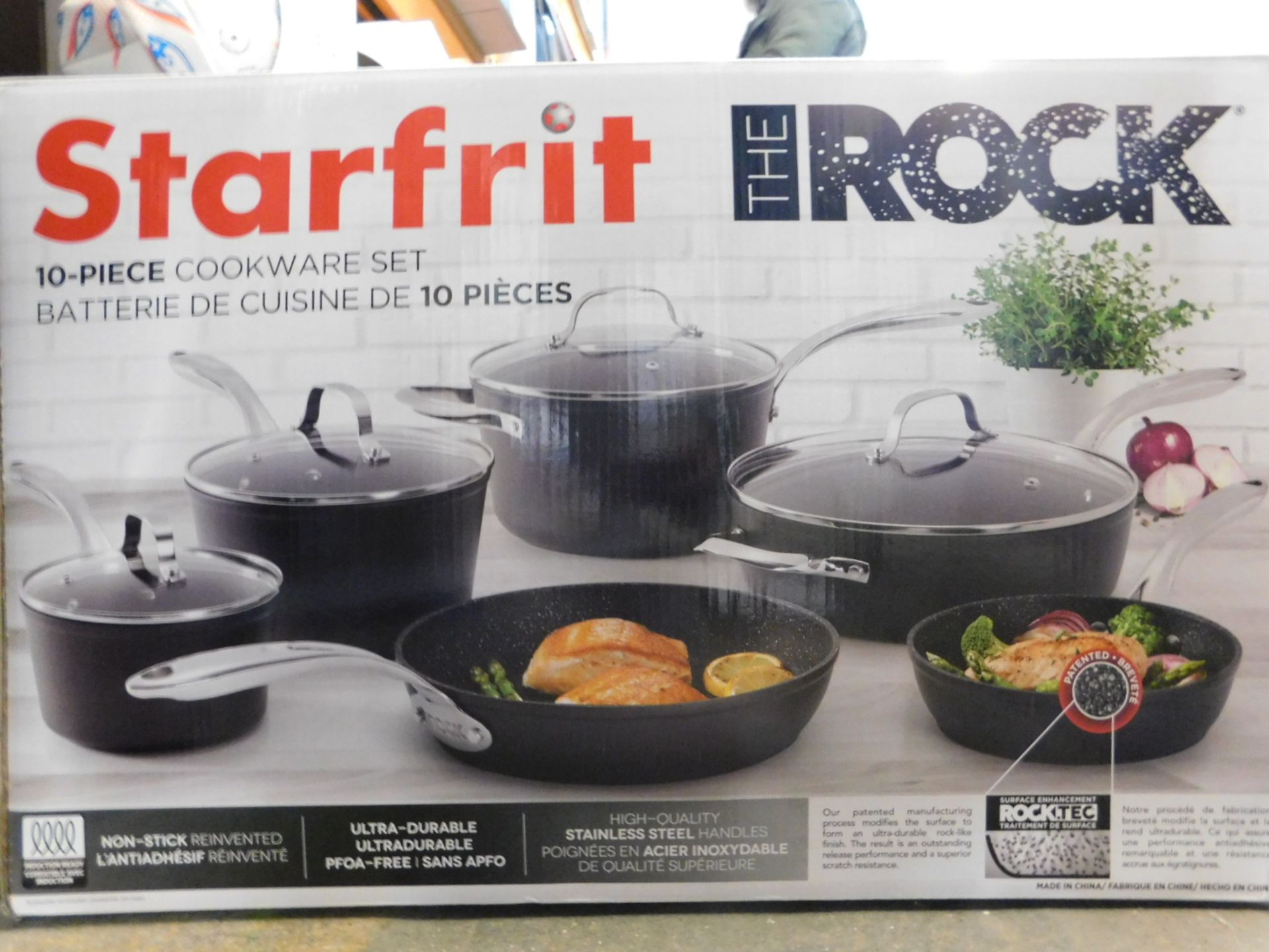 1 BOXED STARFRIT THE ROCK 10 PIECE (APPROX) NON-STICK COOKWARE PAN SET RRP Â£149.99