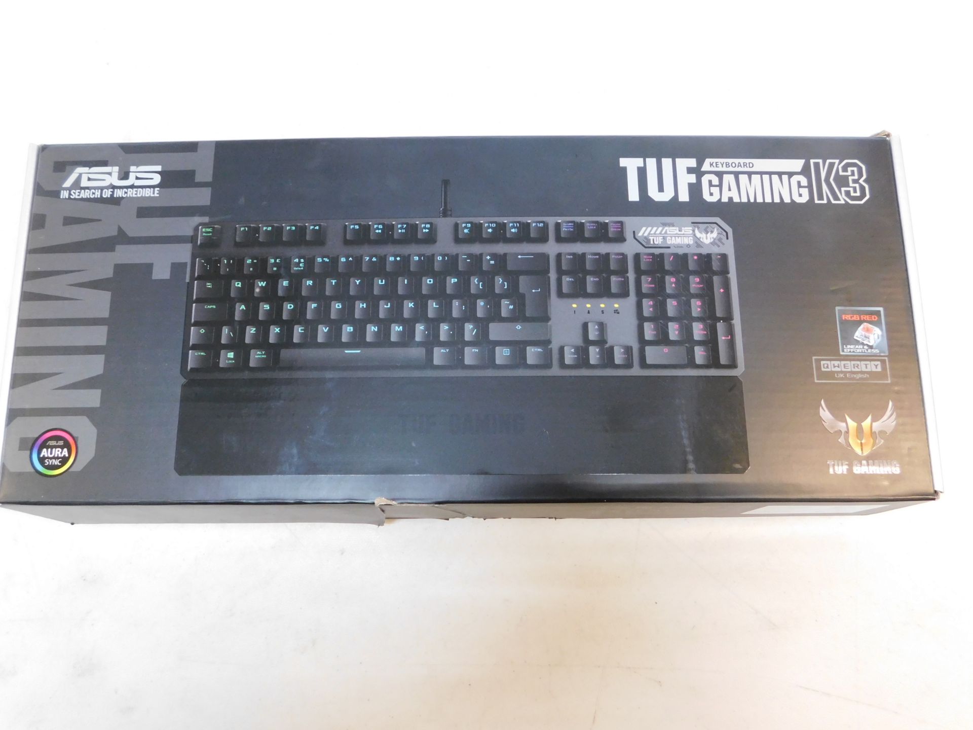 1 BOXED ASUS TUF GAMING K3 RGB MECHANICAL KEYBOARD RRP Â£79.99