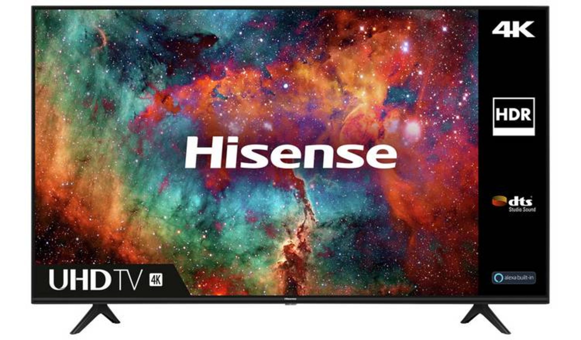 1 HISENSE 58A7100FTUK 58" SMART 4K ULTRA HD TV WITH STAND AND REMOTE RRP Â£499 (WORKING, PLASTIC