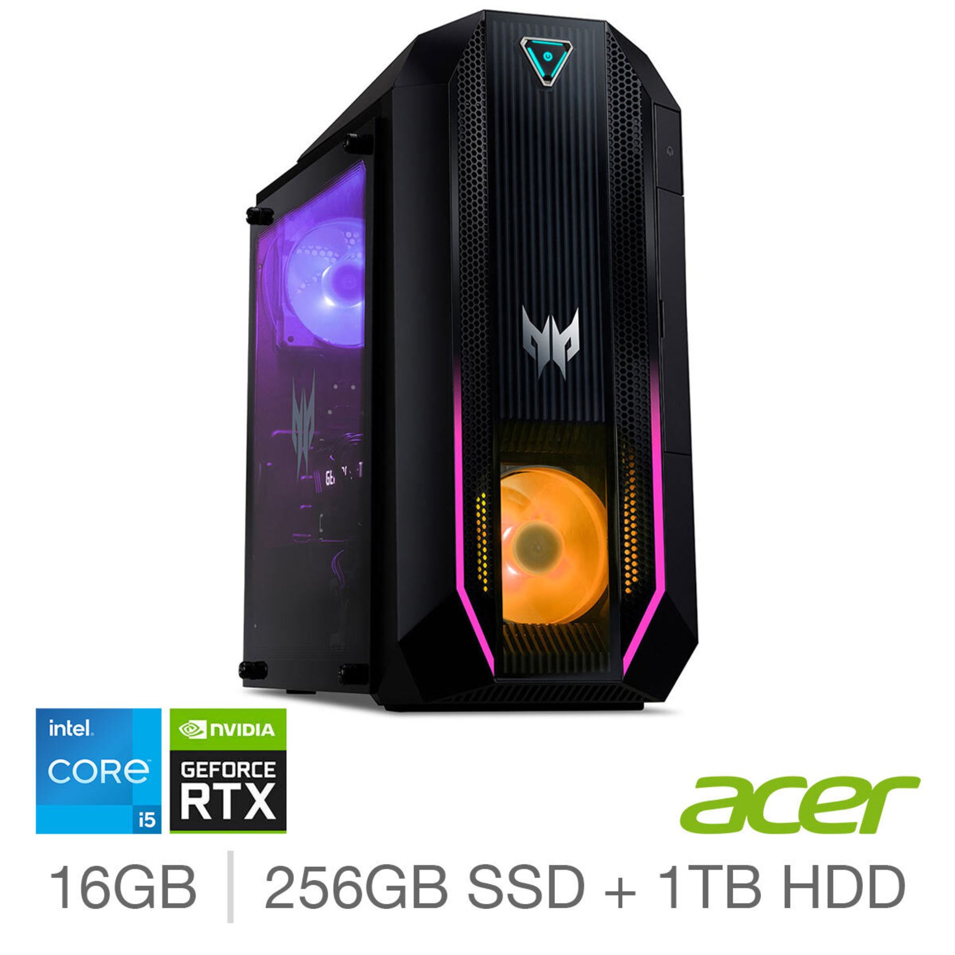 1 BOXED ACER PREDITOR ORION 3000, INTEL CORE I5, 16GB RAM, 256GB SSD + 1TB HDD, NVIDIA GEFORCE RTX
