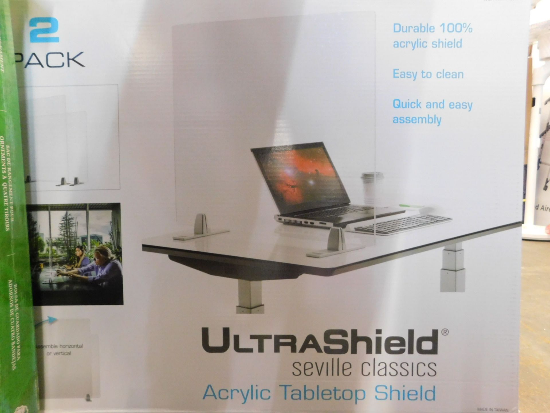 1 BRAND NEW BOXED SEVILLE CLASSICS ULTRASHIELD TABLE TOP SHIELD 2-PACK RRP Â£79.99