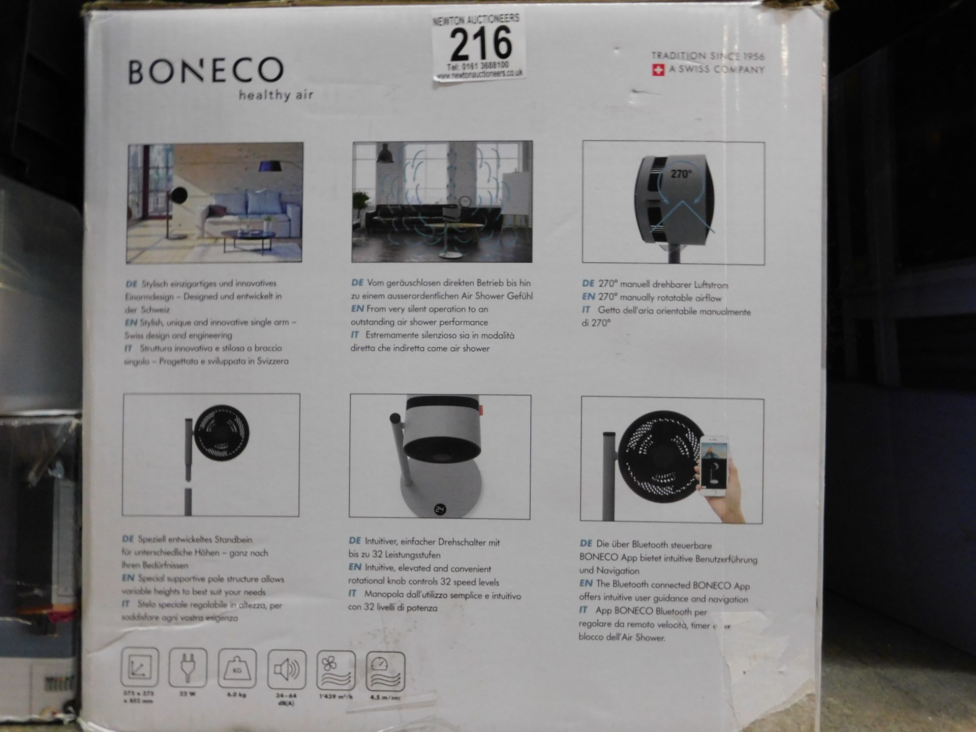 1 BONECO AIR SHOWER FAN F225 - DIGITAL WITH BLUETOOTH CONTROL RRP Â£249