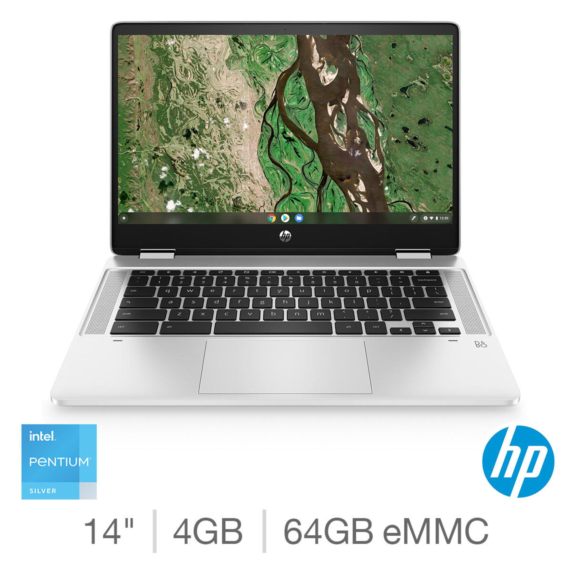 1 BOXED HP CHROMEBOOK X360, INTEL PENTIUM SILVER N6000, 4GB RAM, 64GB EMMC, 14 INCH CONVERTABLE