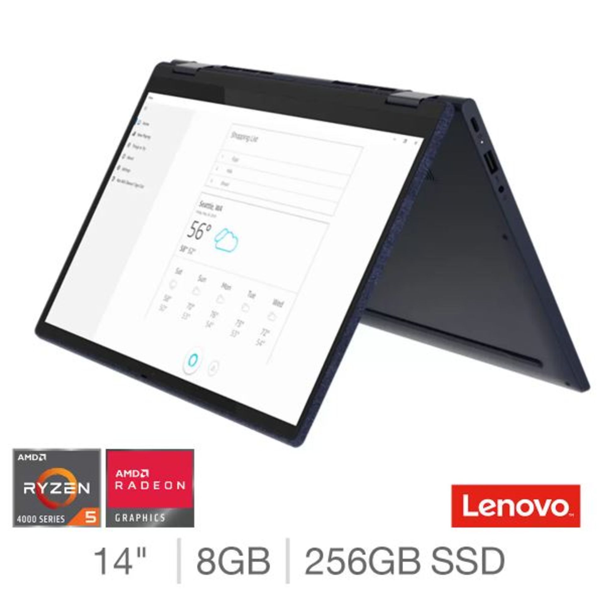 1 BOXED LENOVO YOGA 6, AMD RYZEN 5, 8GB RAM, 256GB SSD, 13.3 INCH CONVERTIBLE 2 IN 1 LAPTOP,