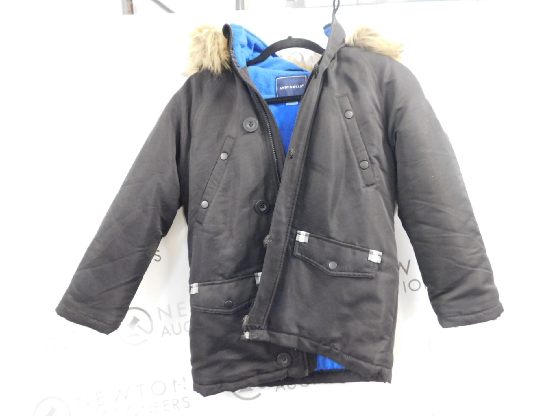 1 KIDS ANDY & EVAN HOODED JACKET IN BLACK SIZE L (9/10) RRP Â£49