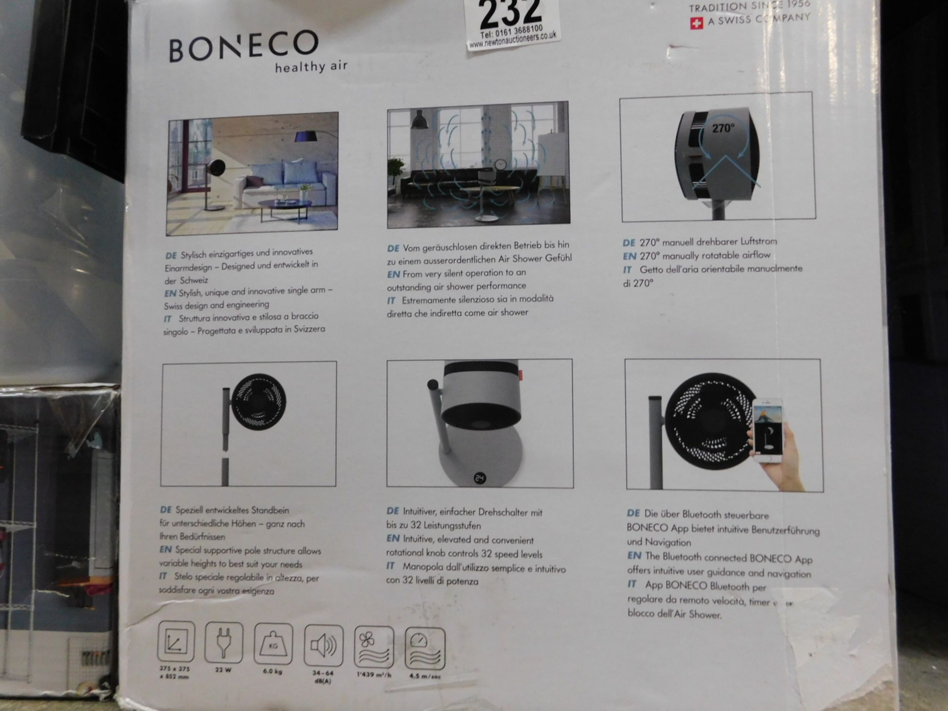 1 BONECO AIR SHOWER FAN F225 - DIGITAL WITH BLUETOOTH CONTROL RRP Â£249