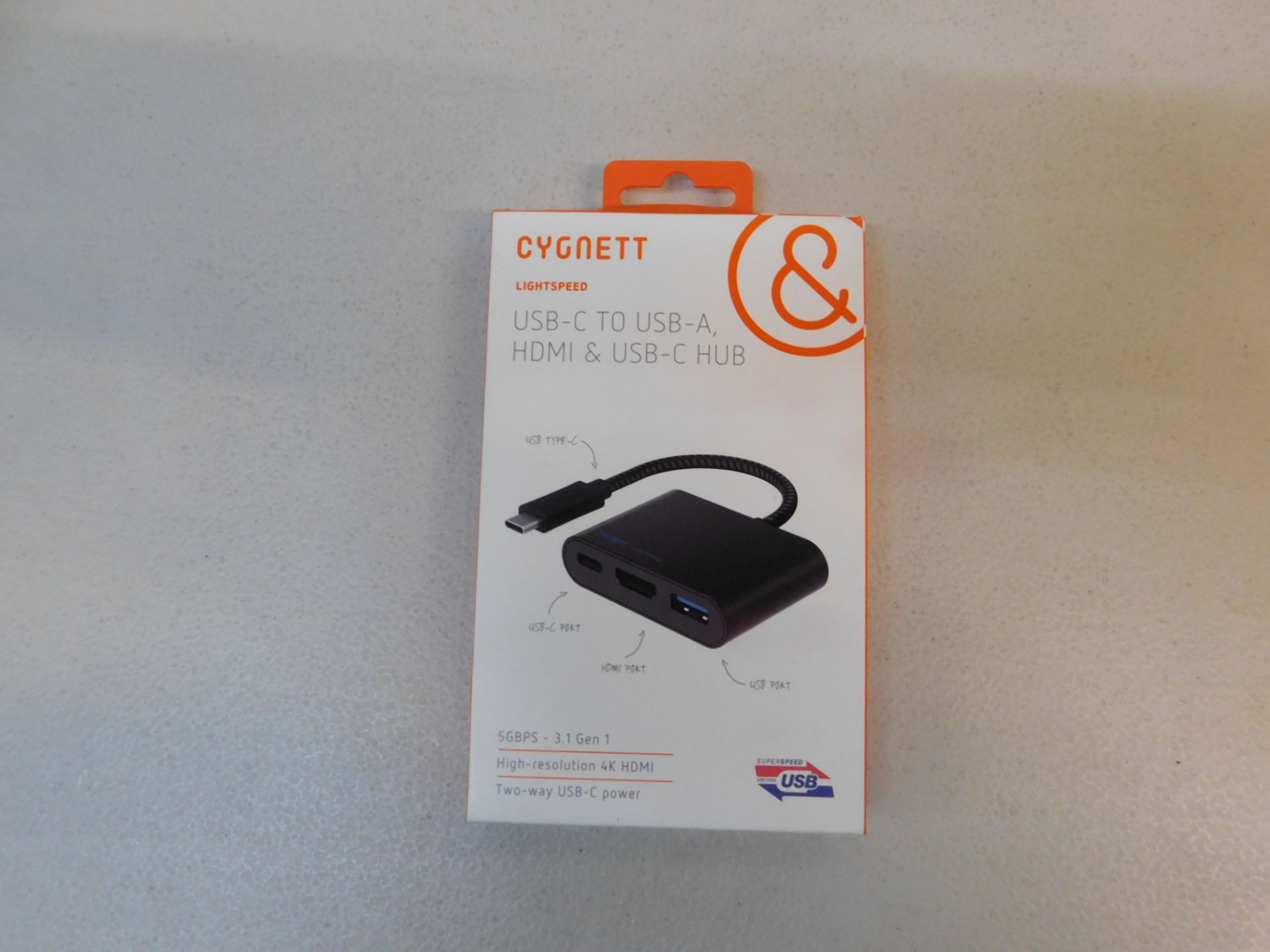 1 BOXED CYGNETT HUB FOR USB-C / USB-A / HDMI AND USB-C RRP Â£19