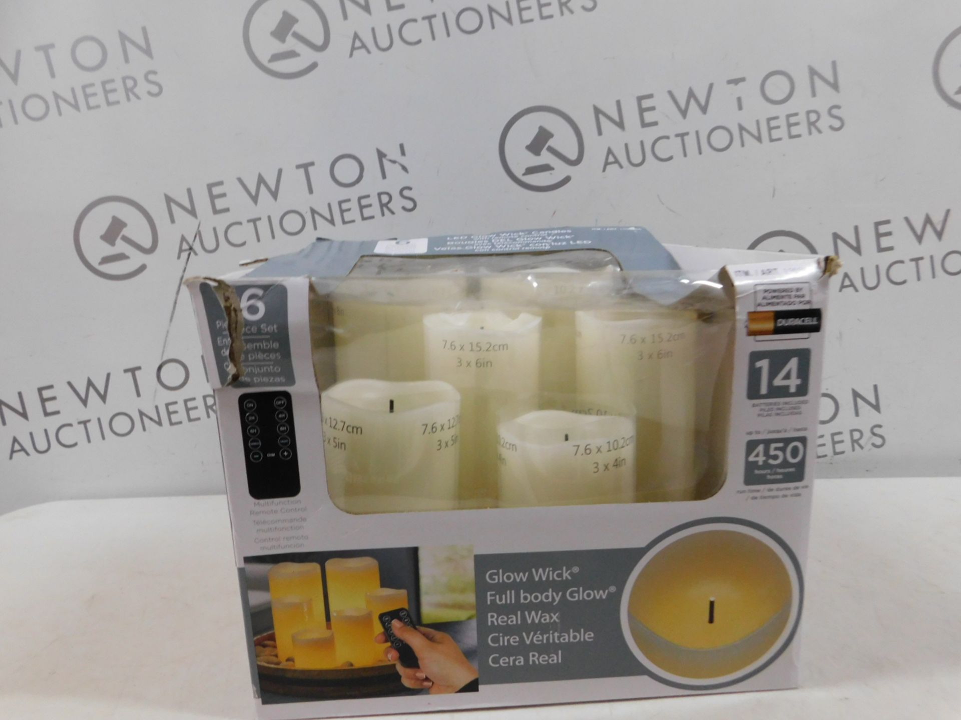 1 BOXED GLOW WICK CREAM LED PILLAR CANDLES RRP Â£29