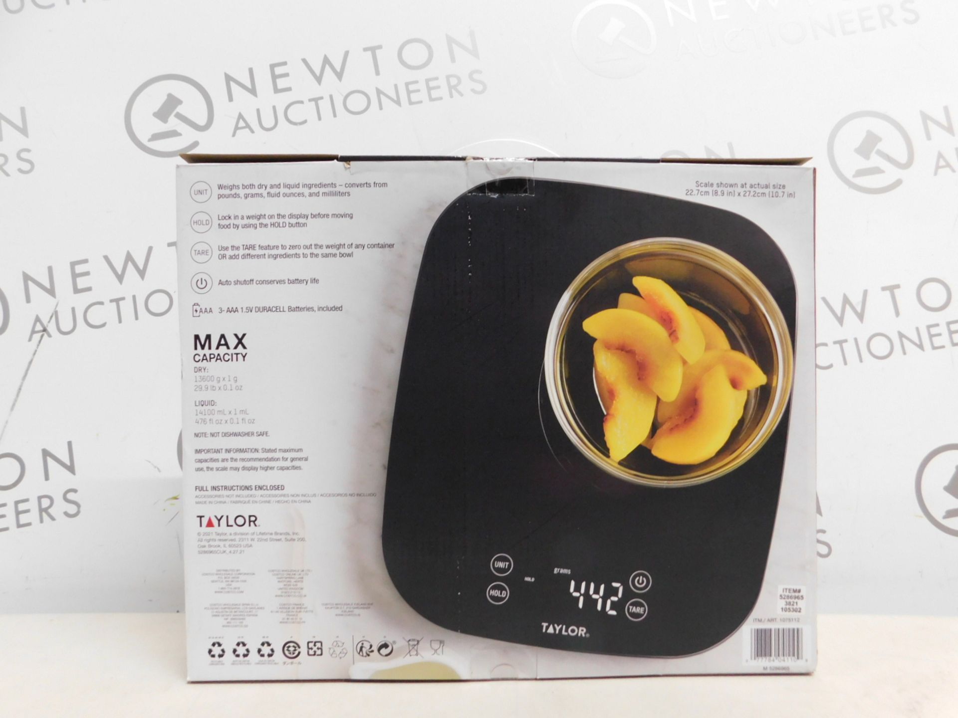 1 BOXED TAYLOR KITCHEN GLASS SCALE RRP Â£29.99