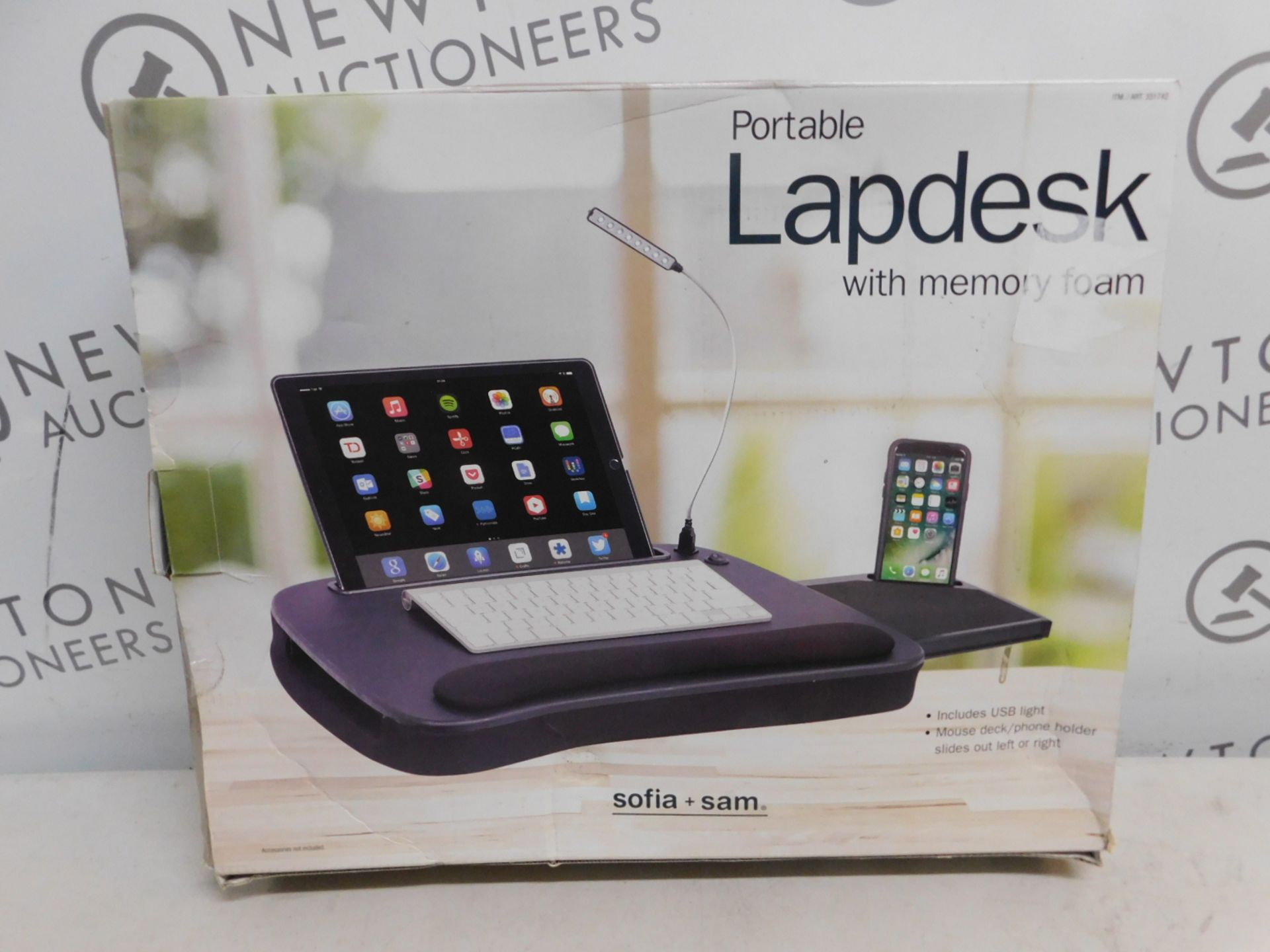 1 BOXED SOFIA+SAM PORTABLE LAPDESK WITH MEMORY FOAM RRP Â£39