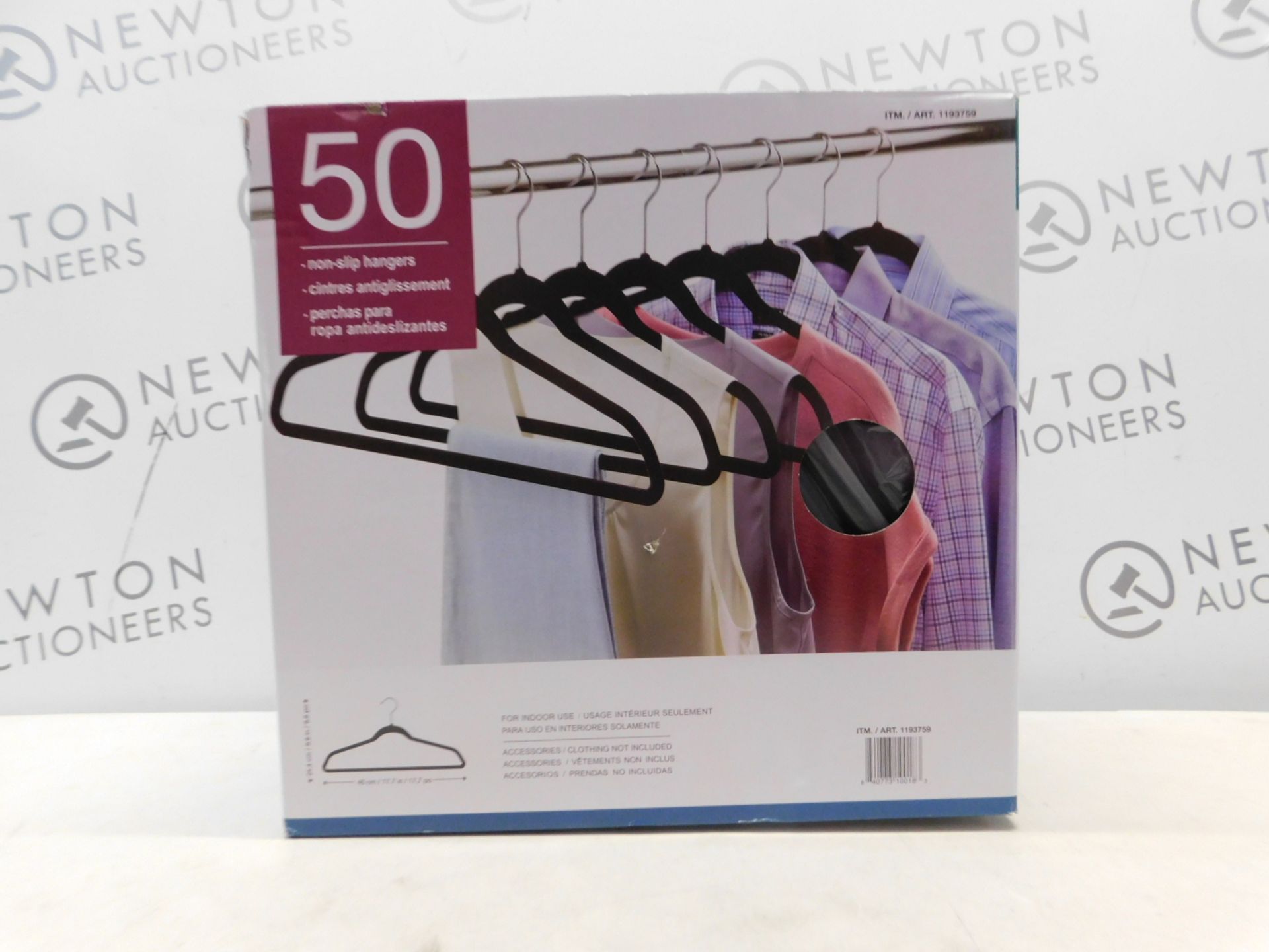 1 BOXED FLOCKED NON-SLIP SPACE SAVING CLOTHES HANGERS RRP Â£24.99