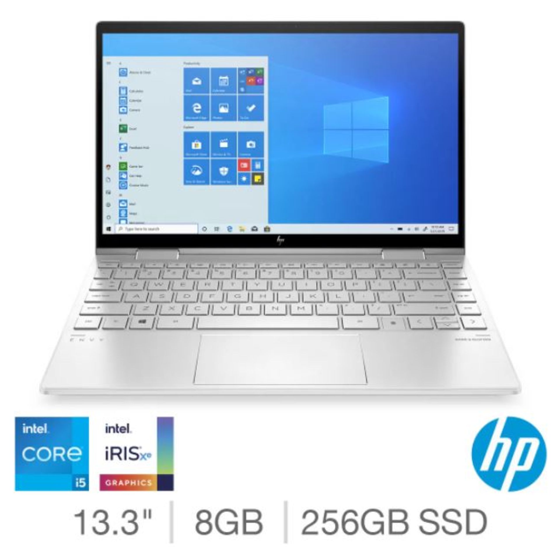 1 BOXED HP ENVY X360, INTEL CORE I5, 8GB RAM, 256GB SSD, 13.3 INCH CONVERTABLE LAPTOP, 13-BD0013NA