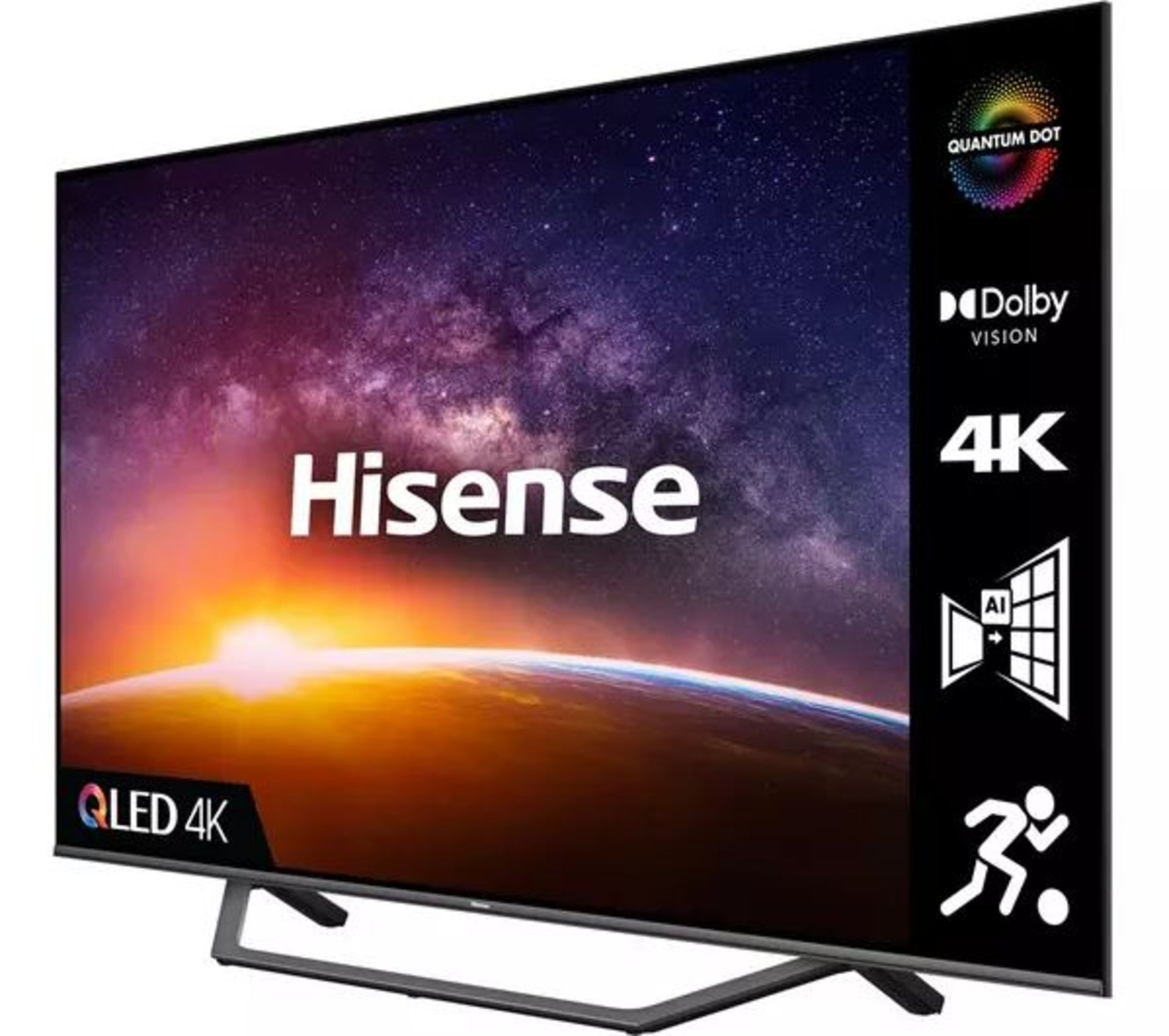 1 BOXED HISENSE 50A7GQTUK 50" SMART 4K ULTRA HD HDR QLED TV WITH ALEXA & GOOGLE ASSISTANT, WITH