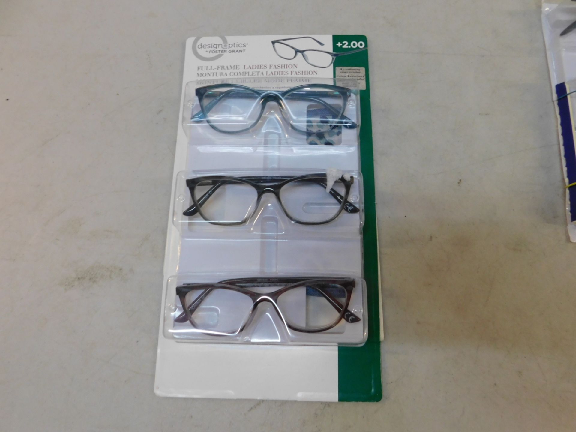 1 PACK OF DESIGN OPTICS READING GLASSES IN +2.00 STRENGTH RRP Â£19.99