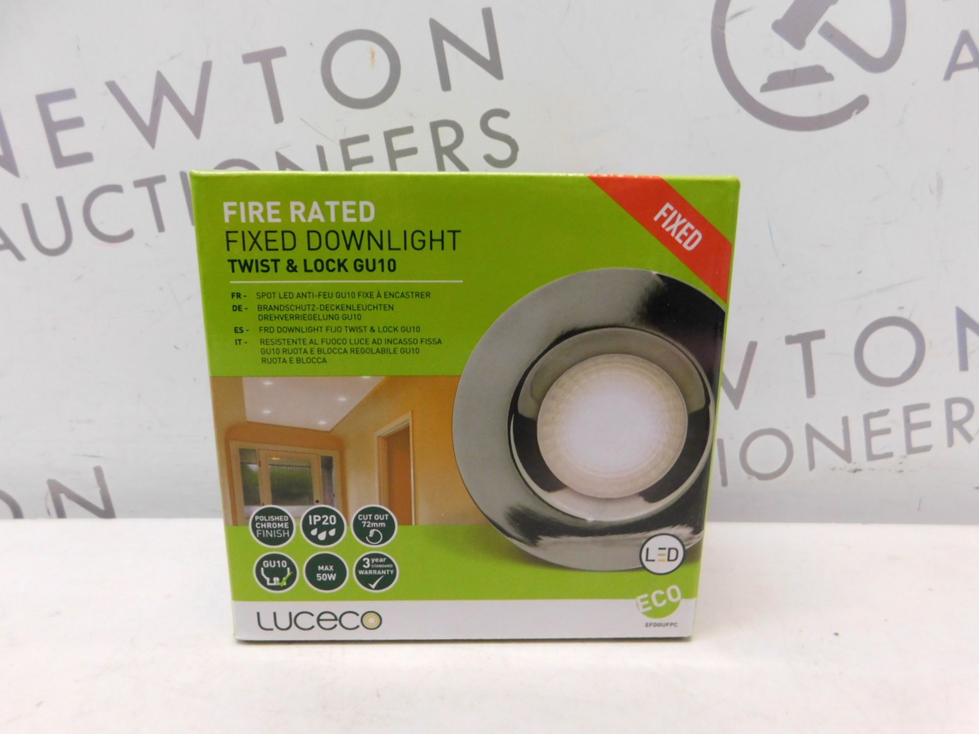 1 BRAND NEW BOXED LUCECO GU10 FIRE RATED FIXED DOWNLIGHT RRP Â£12.99