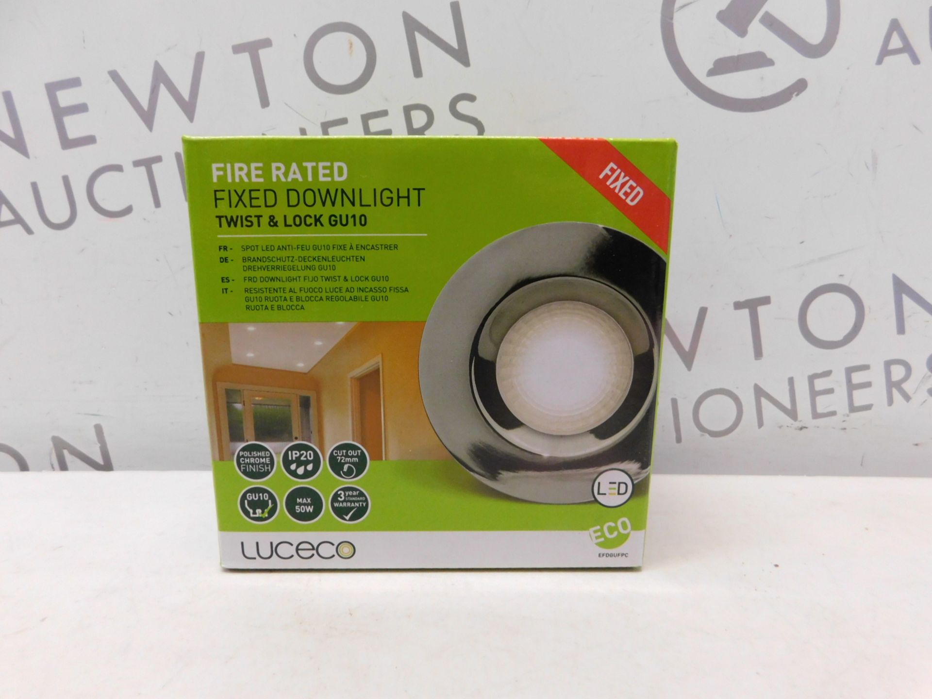 1 BRAND NEW BOXED LUCECO GU10 FIRE RATED FIXED DOWNLIGHT RRP Â£12.99