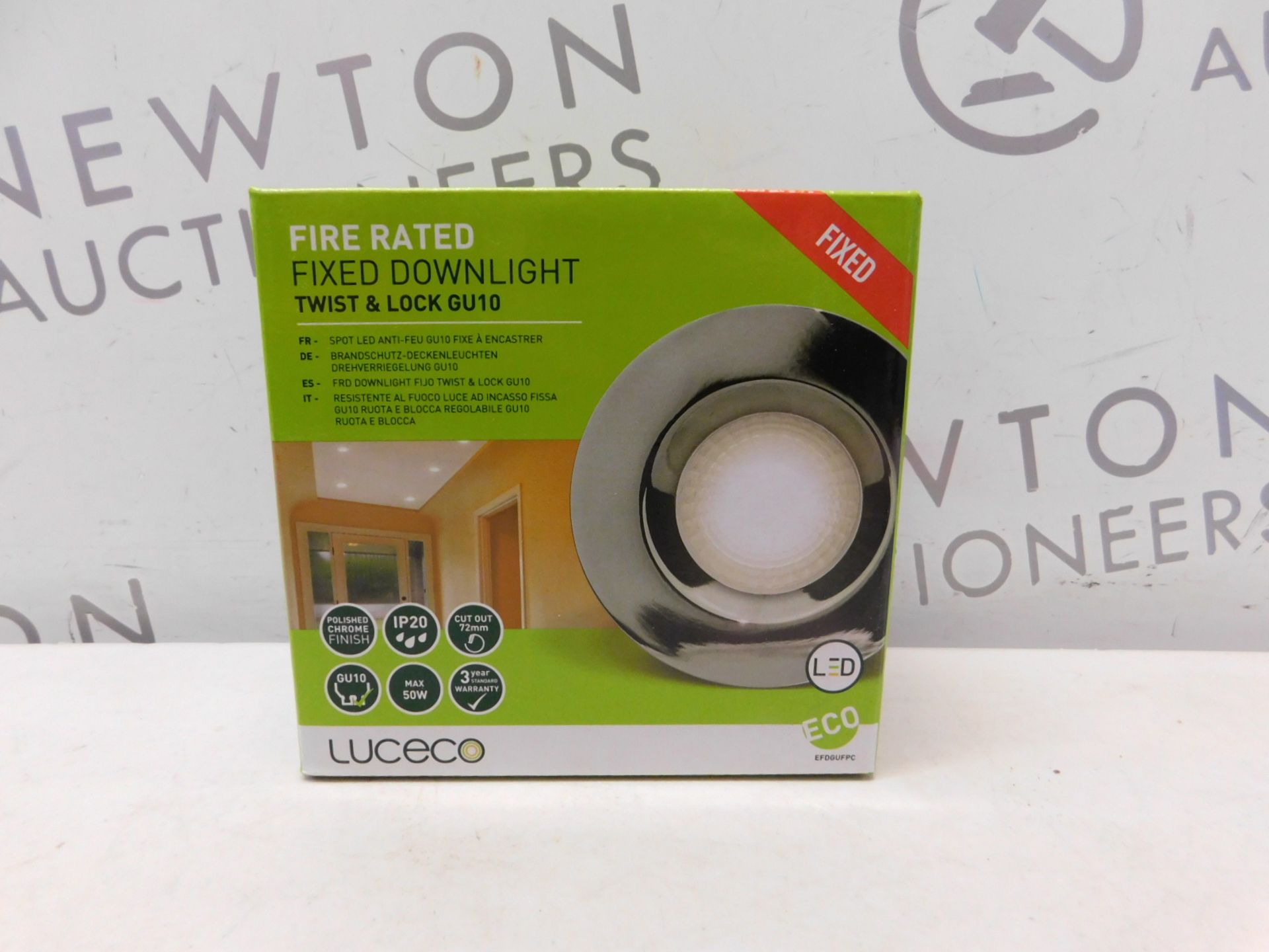 1 BRAND NEW BOXED LUCECO GU10 FIRE RATED FIXED DOWNLIGHT RRP Â£12.99