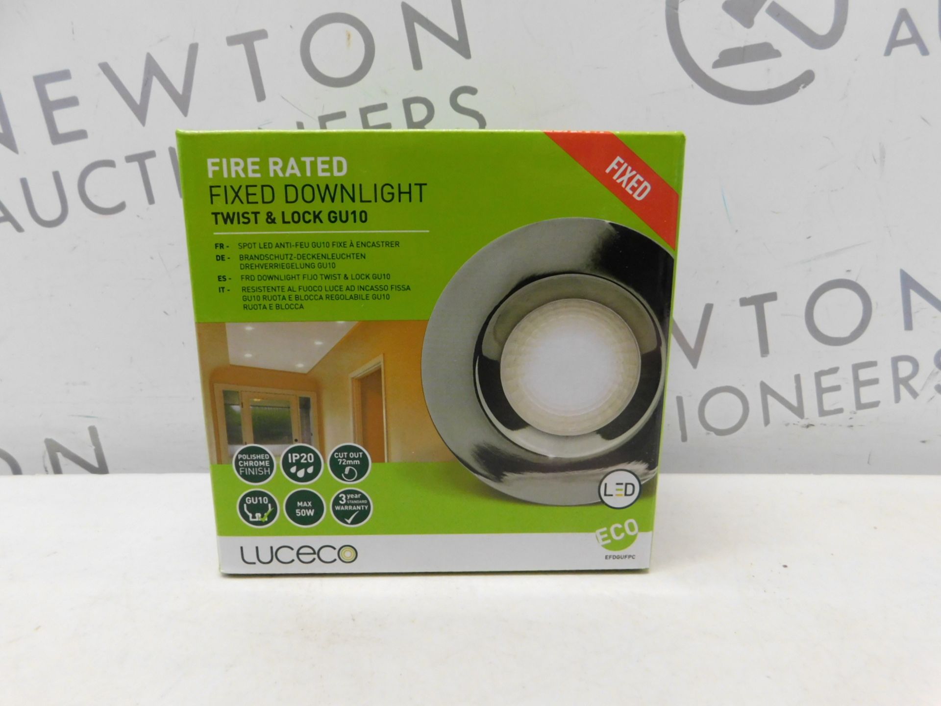 1 BRAND NEW BOXED LUCECO GU10 FIRE RATED FIXED DOWNLIGHT RRP Â£12.99
