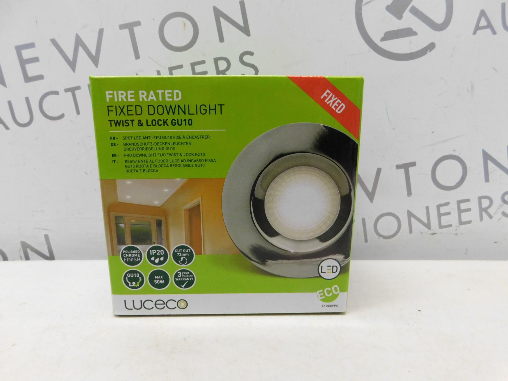 1 BRAND NEW BOXED LUCECO GU10 FIRE RATED FIXED DOWNLIGHT RRP Â£12.99