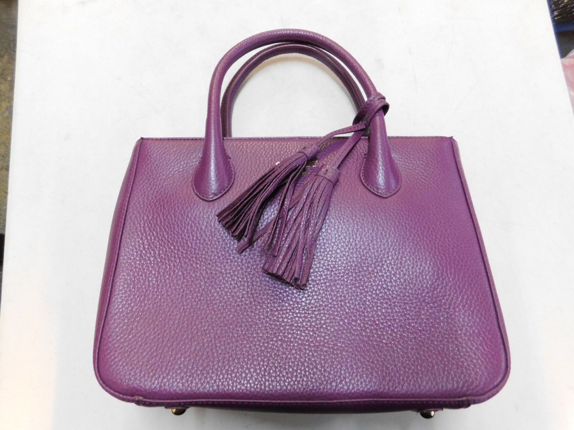 1 OSPREY LADIES PURPLE LEATHER HANDBAG RRP Â£129