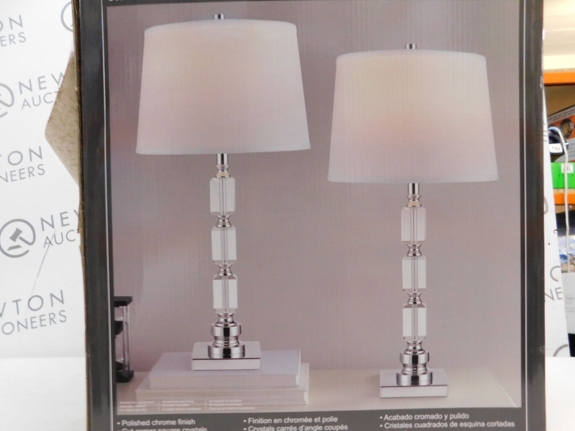 1 BOXED SYDNEE CRYSTAL CUBE TABLE LAMP RRP Â£89