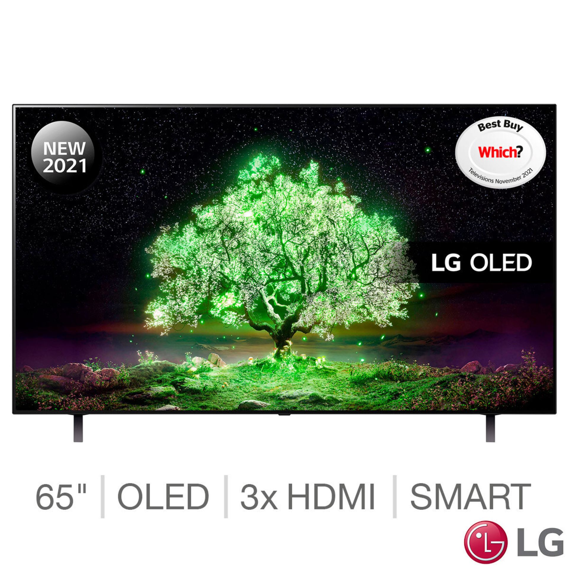 1 BOXED LG OLED65A16LA 65 INCH OLED 4K ULTRA HD, SMART TV WITH REMOTE RRP Â£1399 (LIKE NEW, WORKING,