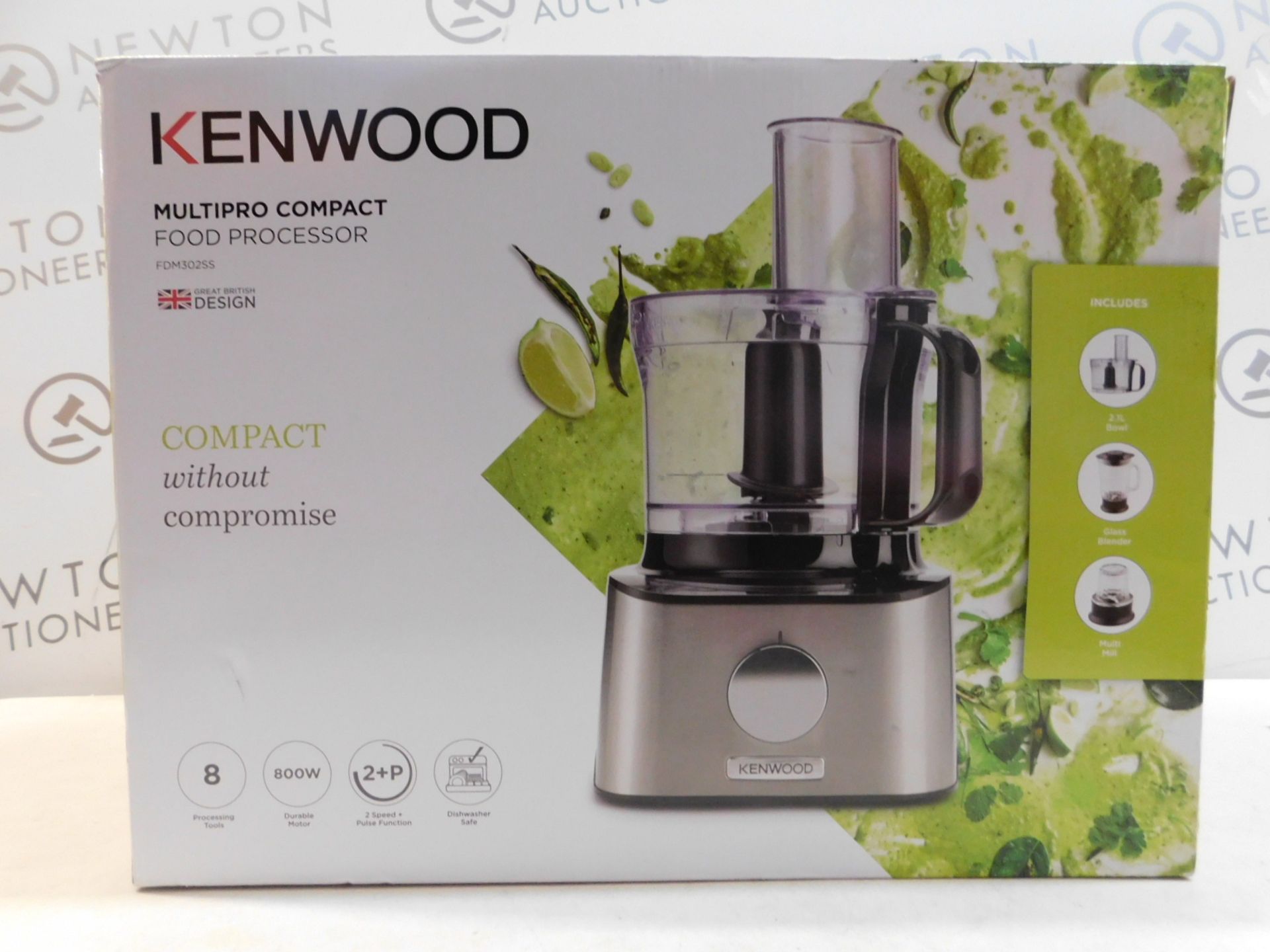 1 BOXED KENWOOD FDM302SS 800W 2.1L MULTI-PRO COMPACT FOOD PROCESSOR WITH ACCESSORIES RRP Â£129.99