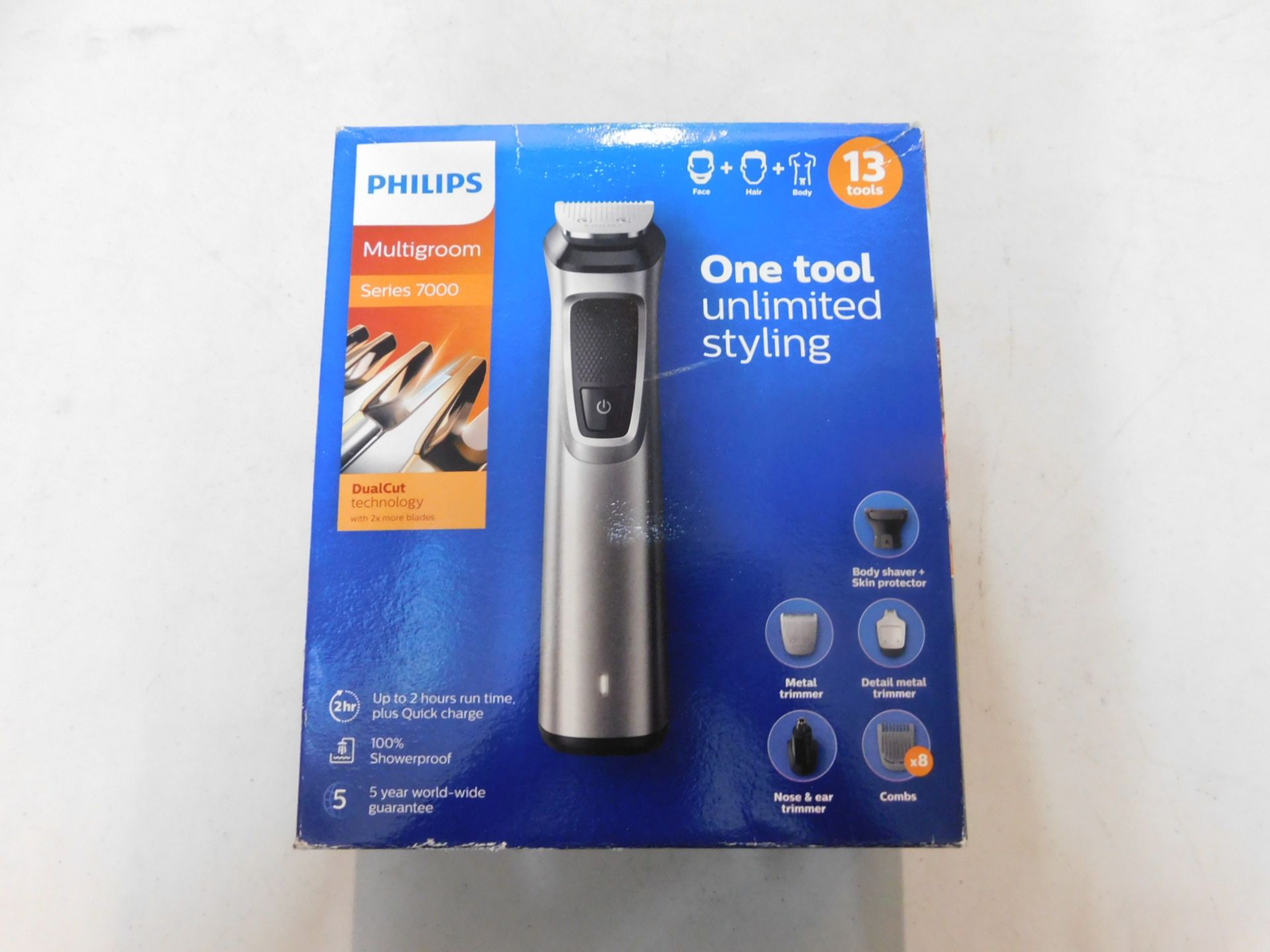 1 BOXED MULTIGROOM SERIES 7000 13-IN-1, FACE, HAIR AND BODY MODEL MG7715/33 RRP Â£299