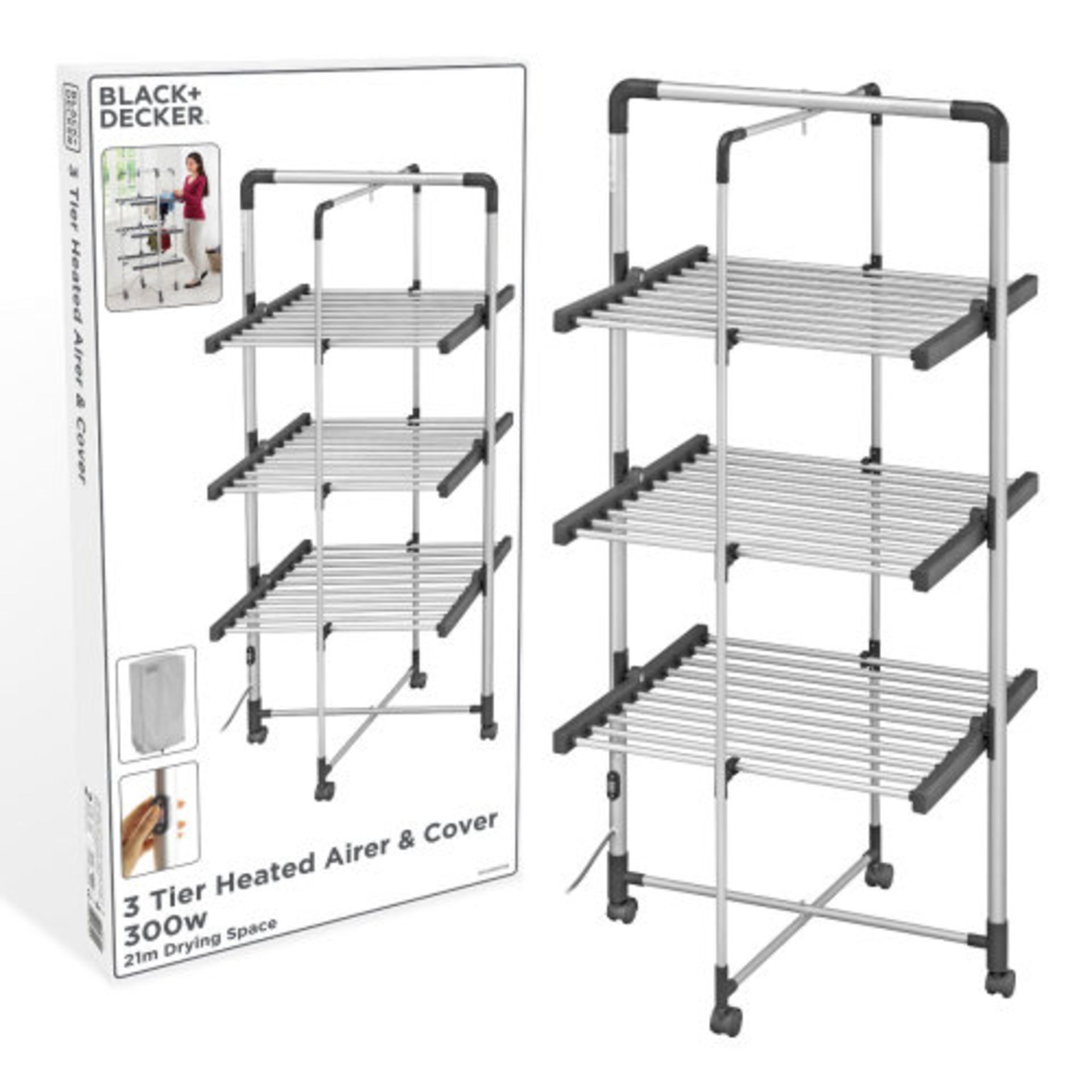 1 BLACK AND DECKER 3-TIER ELECTRIC HEATED AIRER RRP Â£199 (PICTURES FOR ILLUSTRATION PURPOSES ONLY)