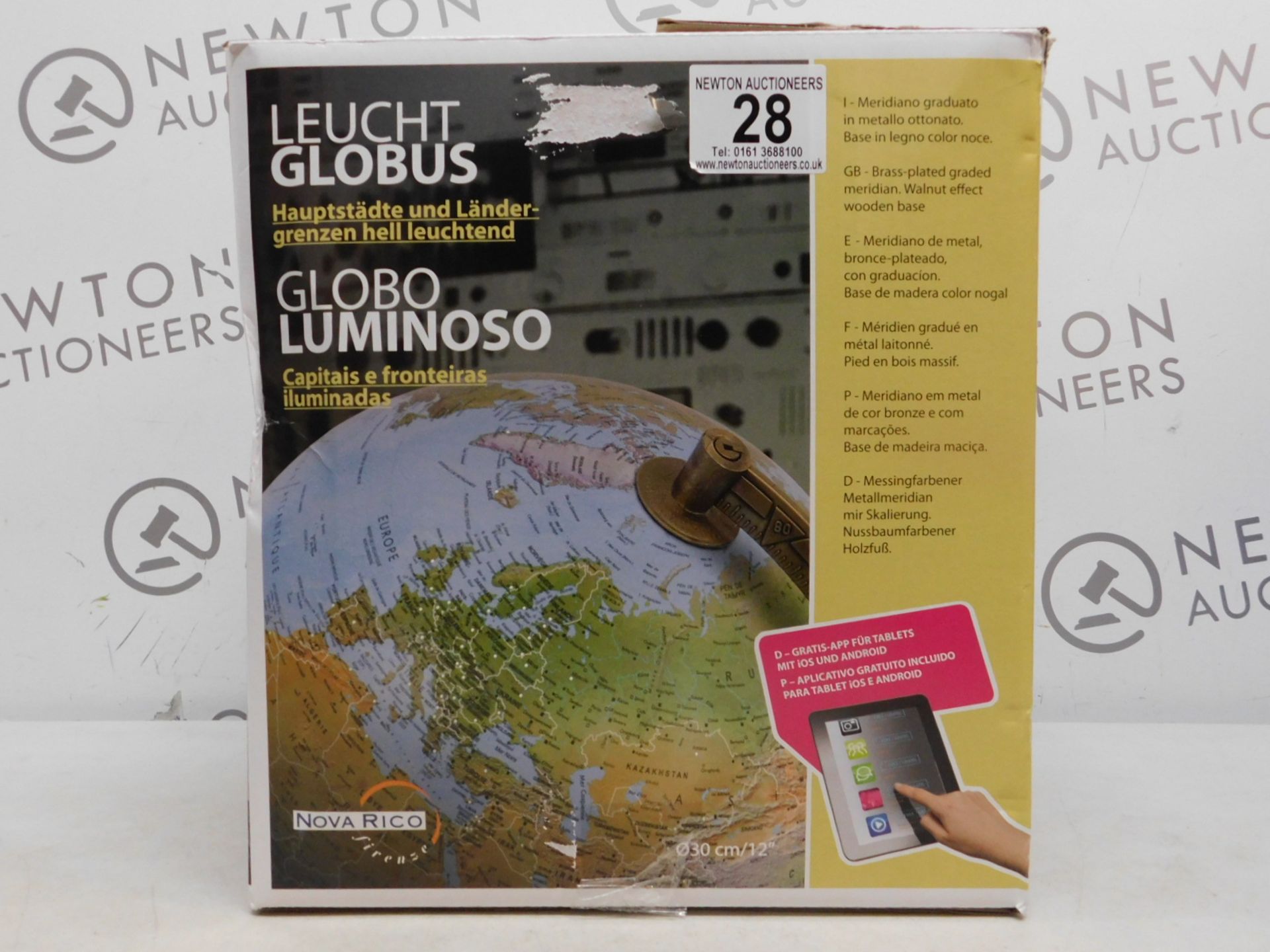 1 BOXED NOVA RICO 30CM ILLUMINATED GLOBE RRP Â£59