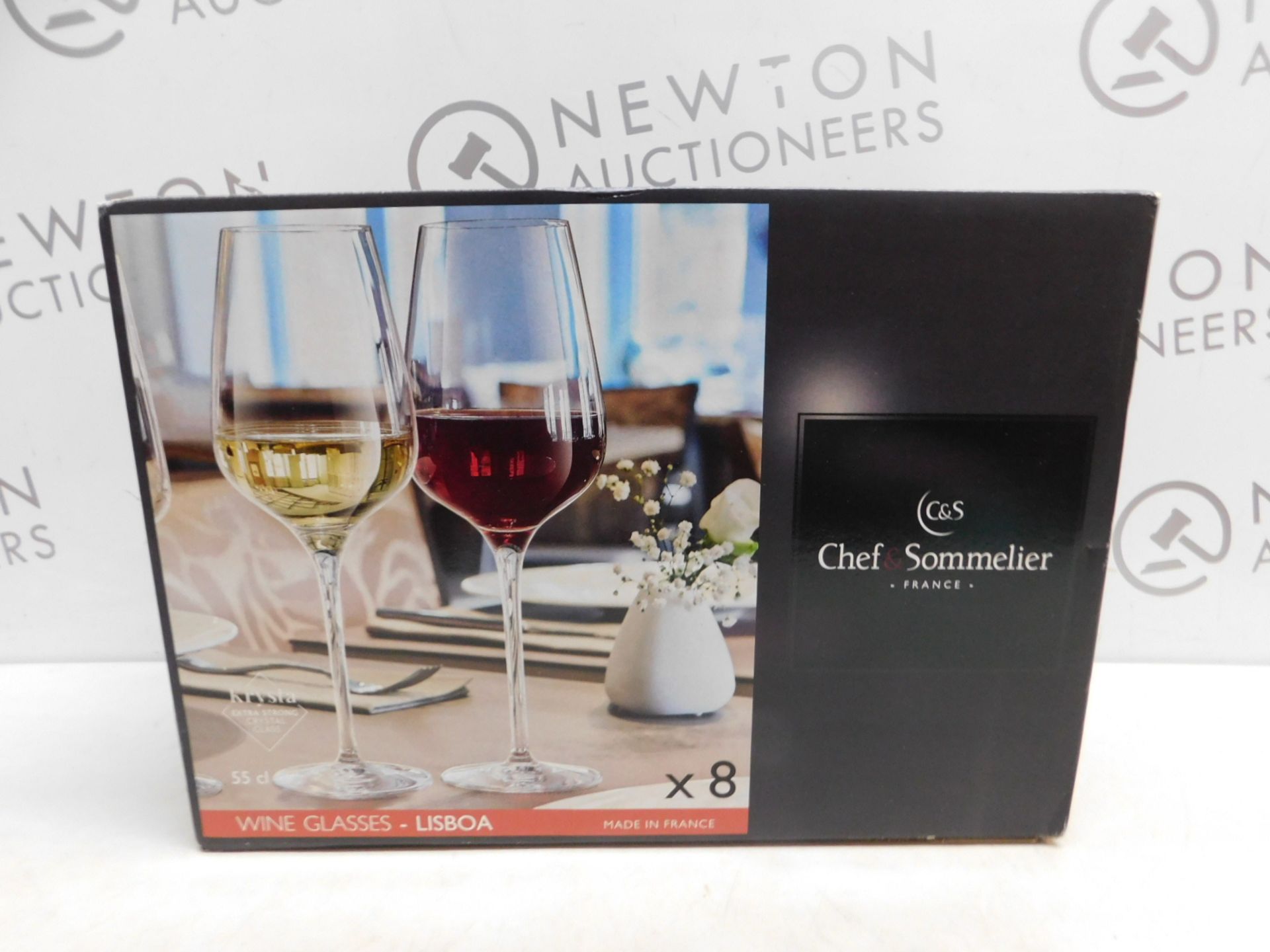 1 BOXED CHEF & SOMMELIER 8 PIECE KRYSTA EXTRA STRONG CRYSTAL WINE GLASSES RRP Â£39.99