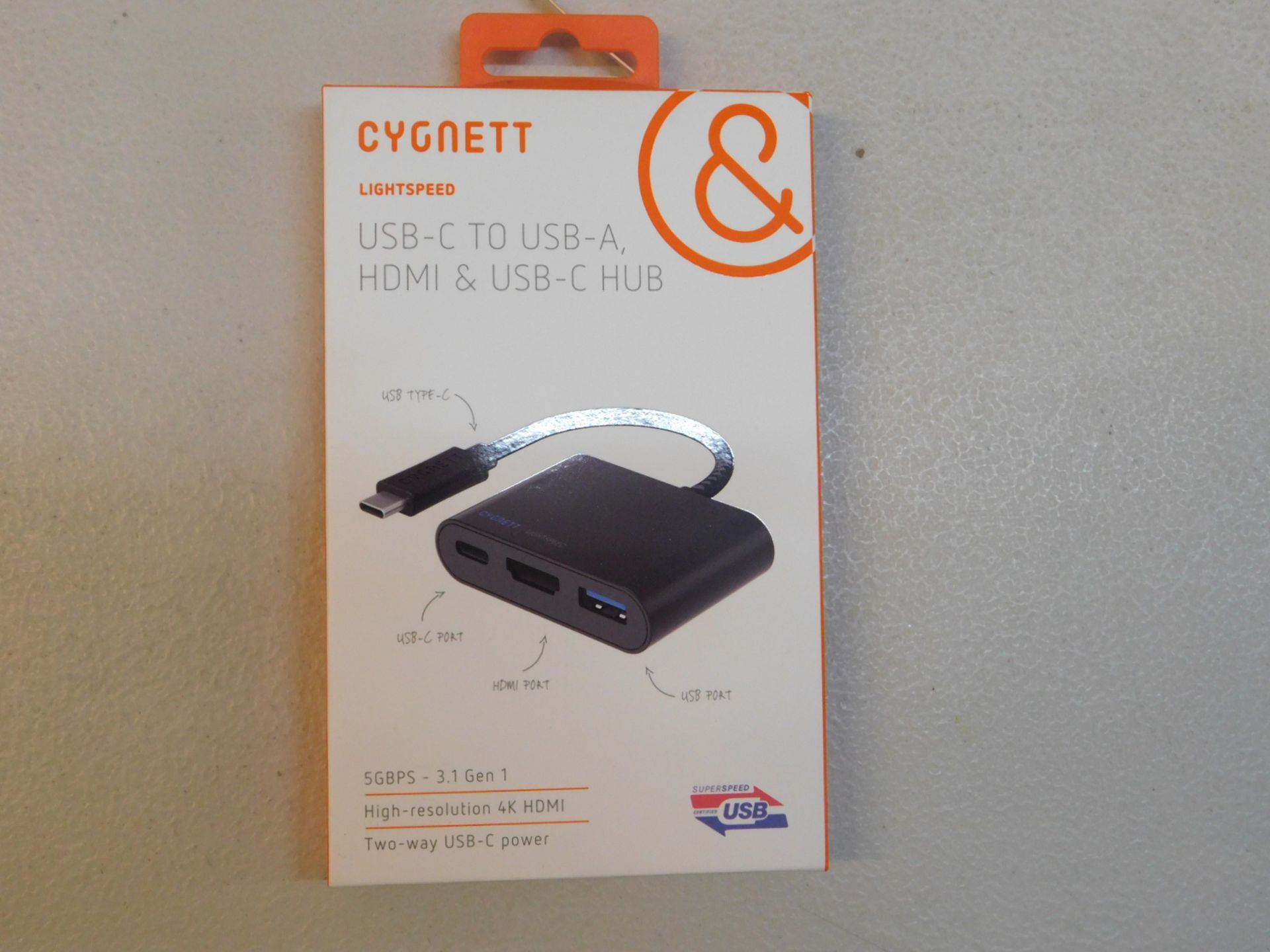 1 BOXED CYGNETT HUB FOR USB-C / USB-A / HDMI AND USB-C RRP Â£19
