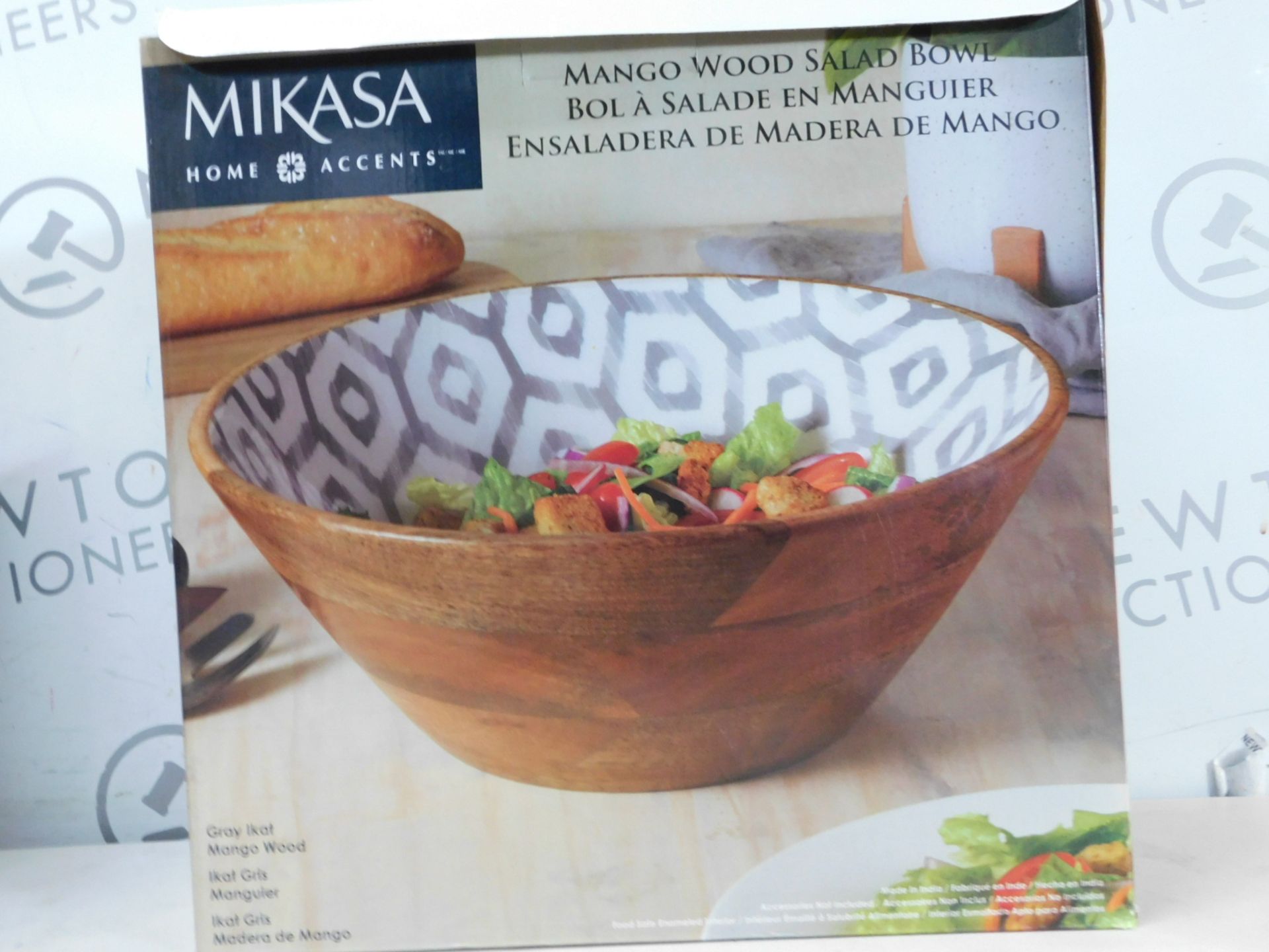 1 BOXED MIKASA HOME ENAMEL & MANGO WOOD SALAD BOWL RRP Â£29