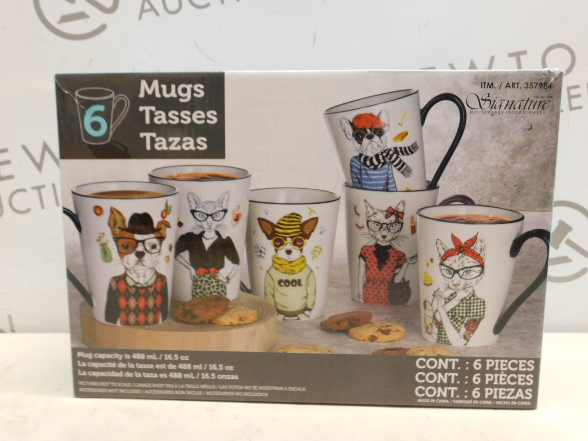 1 BOXED SIGNATURE 6 PIECE (APPROX) CHARCACTER MUGS RRP Â£39.99