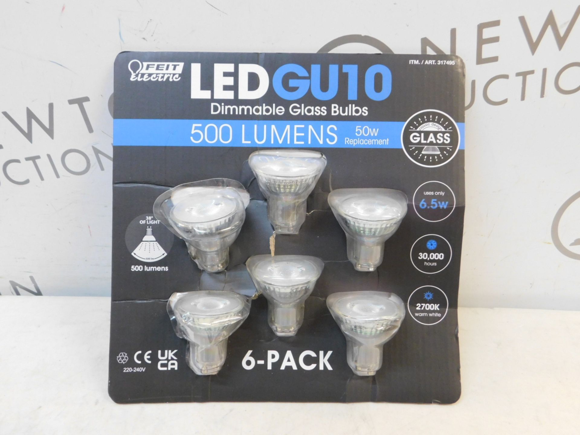 1 PACK OF 6 FEIT ELECTRIC GU10 LED DIMMABLE 50W REPLACEMENT BULBS RRP Â£19.99