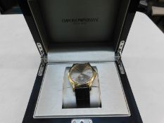 1 BOXED EMPORIO ARMANI SWISS MADE GOLD GENTS WATCH MODEL ARS1004 RRP £600