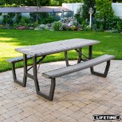 1 LIFETIME 6FT (1.82M) CRAFTSMAN FOLDING PICNIC TABLE RRP Â£249 (SPARES AND REPAIRS, PICTURES FOR