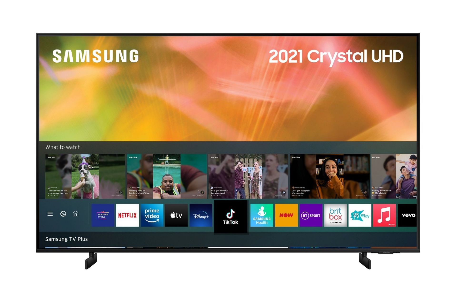 1 SAMSUNG UE55AU8000 55 INCH 4K ULTRA HD HDR SMART LED TV WITH REMOTE RRP Â£499 (WORKING, NO STAND)