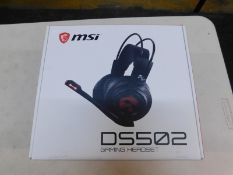 1 BOXED MSI DS502 GAMING HEADSET RRP Â£59.99