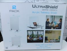1 BRAND ENW BOXED SEVILLE CLASSICS ULTRASHIELD TABLE TOP SHIELD 2-PACK RRP Â£79.99
