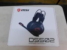 1 BOXED MSI DS502 GAMING HEADSET RRP Â£59.99