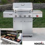 1 NEXGRILL DELUXE 4 BURNER STAINLESS STEEL GAS BARBECUE + SIDE BURNER + COVER RRP Â£549 (PICTURES