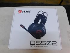 1 BOXED MSI DS502 GAMING HEADSET RRP Â£59.99