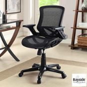 1 BAYSIDE FURNISHINGS METREX BLACK MESH OFFICE CHAIR RRP Â£129.99 (PICTURES FOR ILLUSTRATION